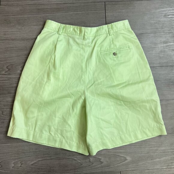 Vtg Y2K Liz Sport Key Lime Green High Waisted Camp Shorts Mom Shorts Size 14 - Picture 2 of 4